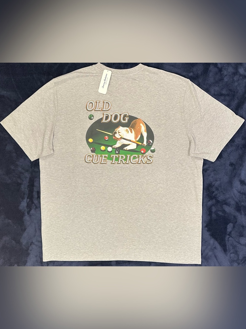Tommy Bahama Men’s OLD DOG CUE TRICKS Pocket T-Shirt XL Grey NWT Pool 8 Ball